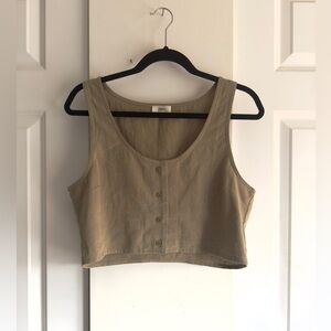 Ozma of California Charlie Crop Top | Size L | Nettle